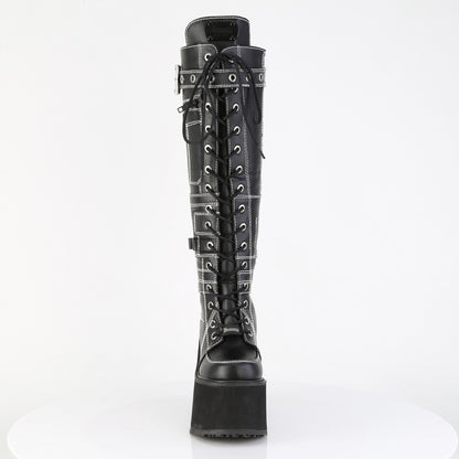 5 1/2" PF Lace-Up Knee High Boot, Side Zip (Demonia SWI260/BVL)