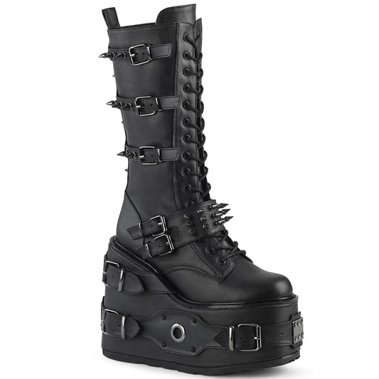 5 1/2" PF Lace-Up Mid-Calf Boot, Side Zip (Demonia SWI327/BVL)