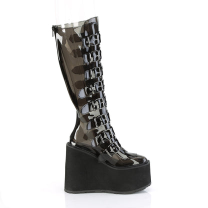 **5 1/2" PF Knee High Boot w/8 Buckle Straps,Back Metal Zip (Demonia SWI815C/BPTPU)