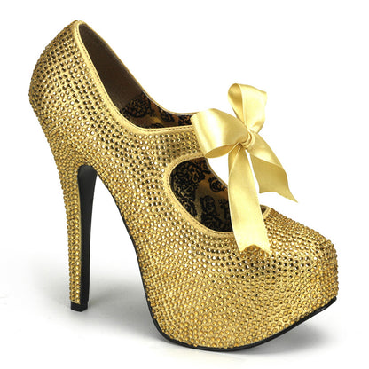 *5 3/4" Heel Rhinestone Platform W/Ribbon Bow Tie (Bordello TEE04R/BP)