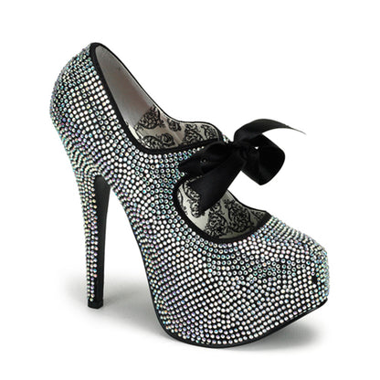 *5 3/4" Heel Rhinestone Platform W/Ribbon Bow Tie (Bordello TEE04R/BP)