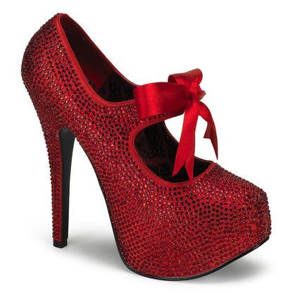 *5 3/4" Heel Rhinestone Platform W/Ribbon Bow Tie (Bordello TEE04R/BP)