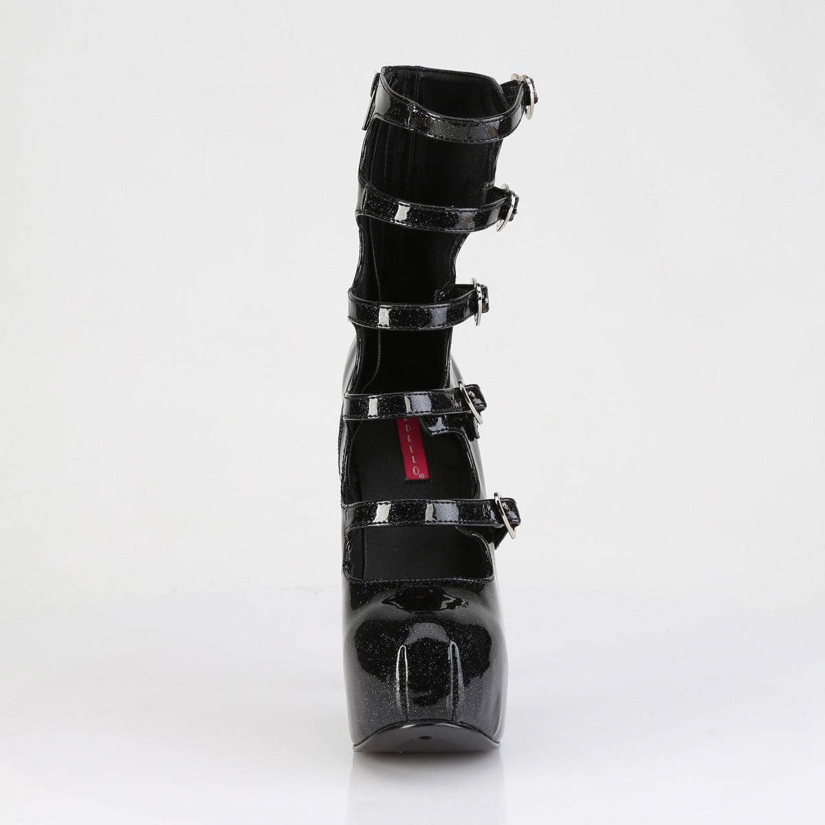 5 3/4" Heel, 5 Buckle Strapped Concealed Platform Bootie (Bordello TEE23/B)
