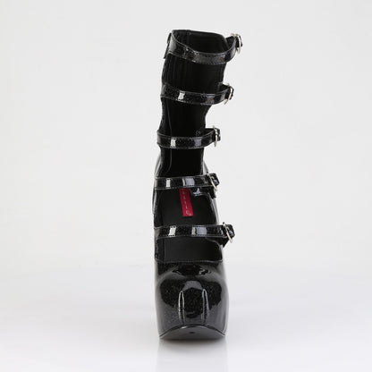 5 3/4" Heel, 5 Buckle Strapped Concealed Platform Bootie (Bordello TEE23/B)