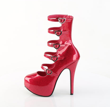5 3/4" Heel, 5 Buckle Strapped Concealed Platform Bootie (Bordello TEE23/B)