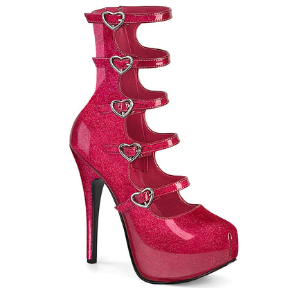 5 3/4" Heel, 5 Buckle Strapped Concealed Platform Bootie (Bordello TEE23/B)