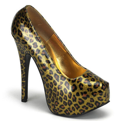 *5 3/4" Heel Cheetah Glitter Pat W/Concealed P/F (Bordello TEE37/G/CP)