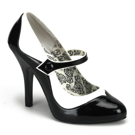 *4 1/2" Heel 2 Tone Maryjane W/Concealed Platform (Bordello TEM07/BW/PU)