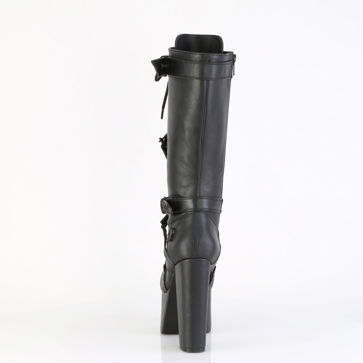 *5 1/2" Heel, 3" PF Lace Up Knee High Boot, Side Zip (Demonia TOR218/B)