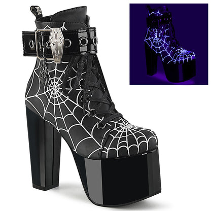 5 1/2" Heel, 3" PF Lace-Up Ankle Boot, Side Zip (Demonia TOR51/BVL)