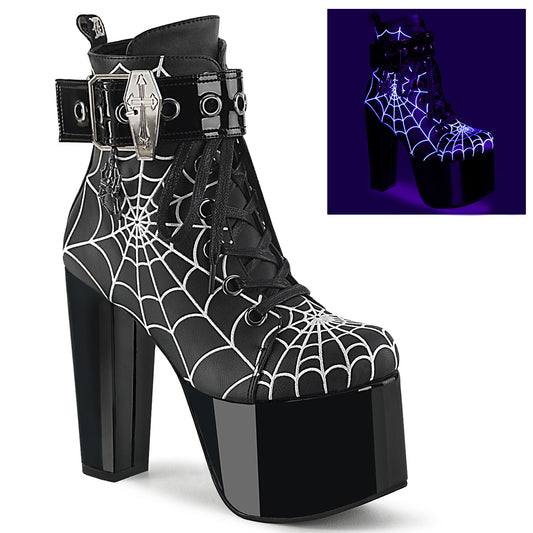 5 1/2" Heel, 3" PF Lace-Up Ankle Boot, Side Zip (Demonia TOR51/BVL)