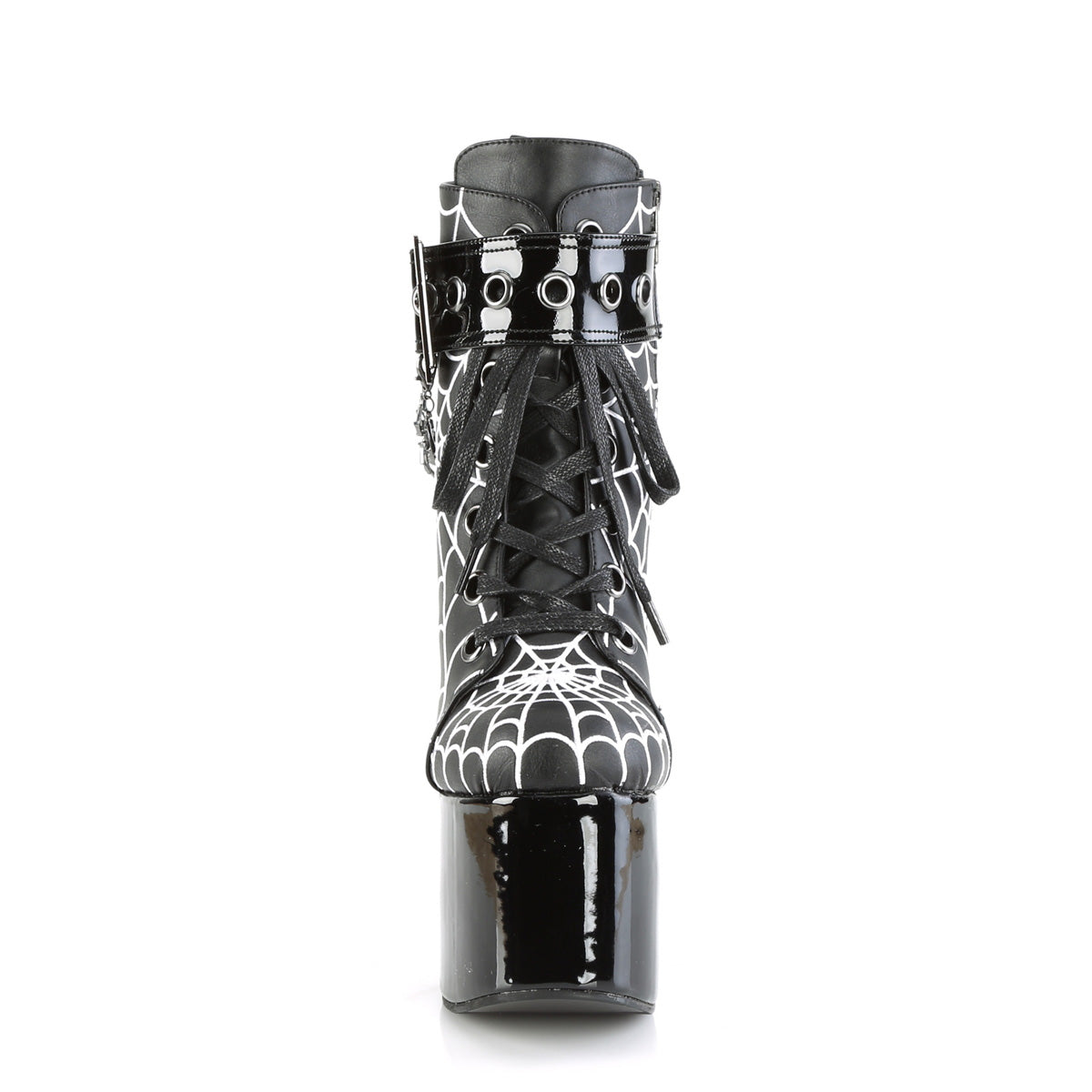 5 1/2" Heel, 3" PF Lace-Up Ankle Boot, Side Zip (Demonia TOR51/BVL)