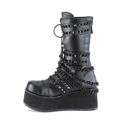 **3 1/4" PF 3 Hook and Loop Strap Mid-Calf Boot, Back Zip (Demonia TRA138/BVL)