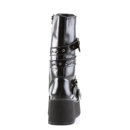 3 1/4" PF Goth Punk Calf Bt W/ Wrap Around Strap (Demonia TRA205/B/PU)