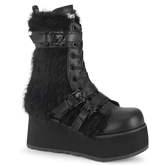 **3 1/4" PF Lace-Up Mid-Calf Boot, Side Zip (Demonia TRA218/BVL)