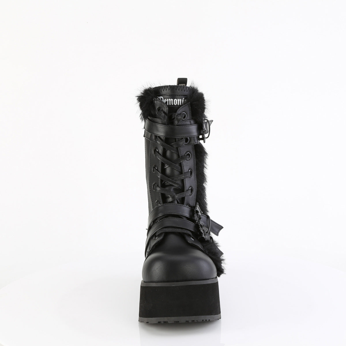 **3 1/4" PF Lace-Up Mid-Calf Boot, Side Zip (Demonia TRA218/BVL)