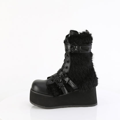 **3 1/4" PF Lace-Up Mid-Calf Boot, Side Zip (Demonia TRA218/BVL)