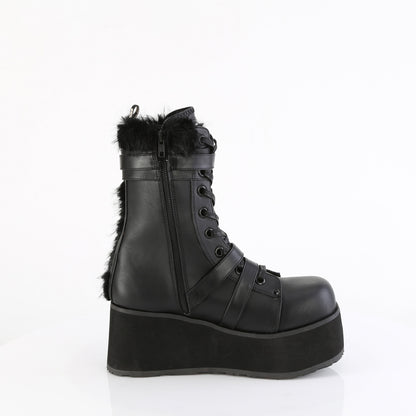 **3 1/4" PF Lace-Up Mid-Calf Boot, Side Zip (Demonia TRA218/BVL)