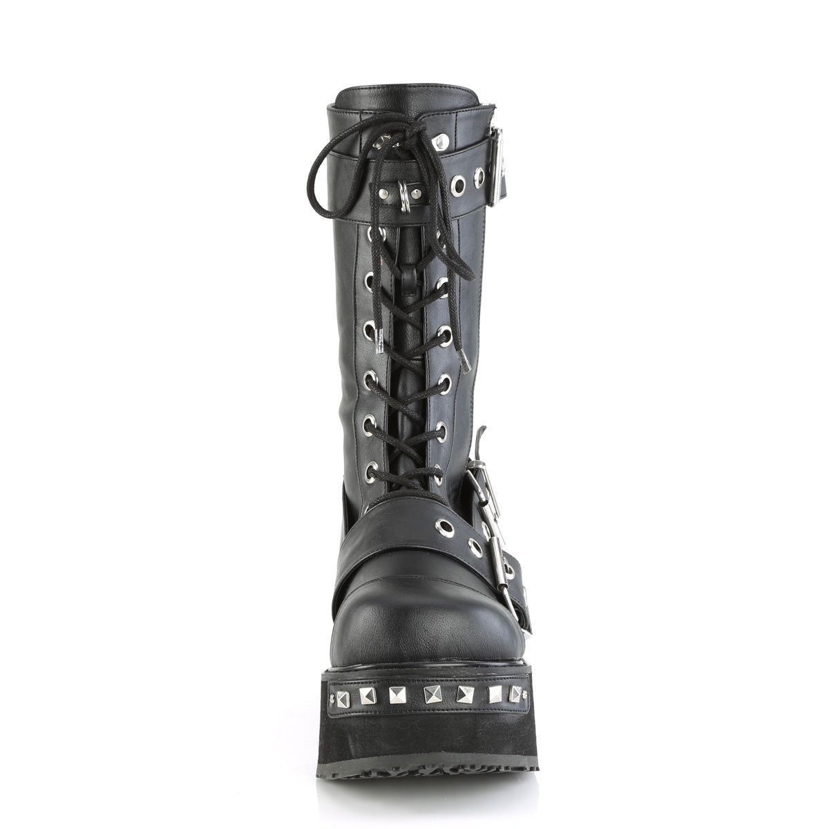 3 1/4" PF Mid-Calf Boot w/ Wrap Around Straps, Outside Zip (Demonia TRA250/BVL)