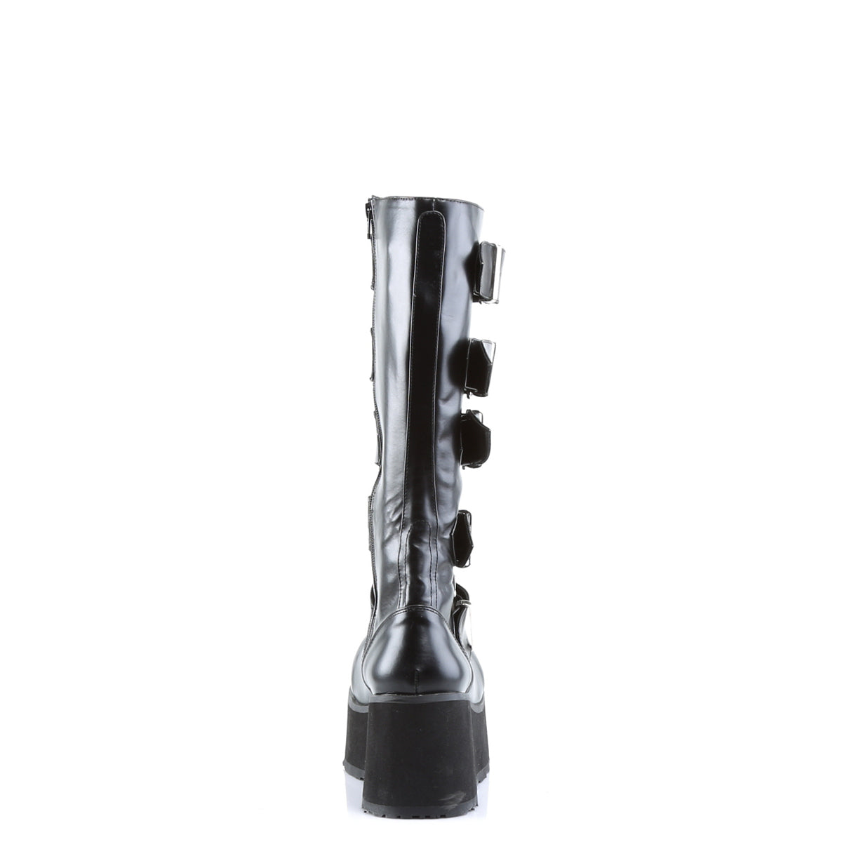 3 1/4" PF Goth Punk Pat Knee BT 5 Buckled W/ Zipper (Demonia TRA518/B)