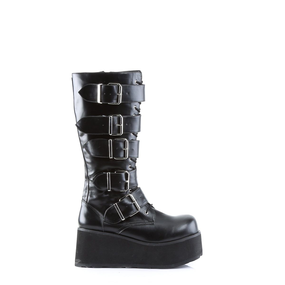 3 1/4" PF Goth Punk Pat Knee BT 5 Buckled W/ Zipper (Demonia TRA518/B)