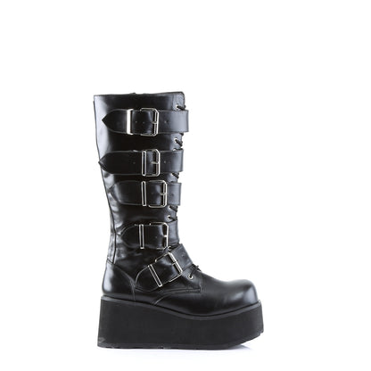 3 1/4" PF Goth Punk Pat Knee BT 5 Buckled W/ Zipper (Demonia TRA518/B)