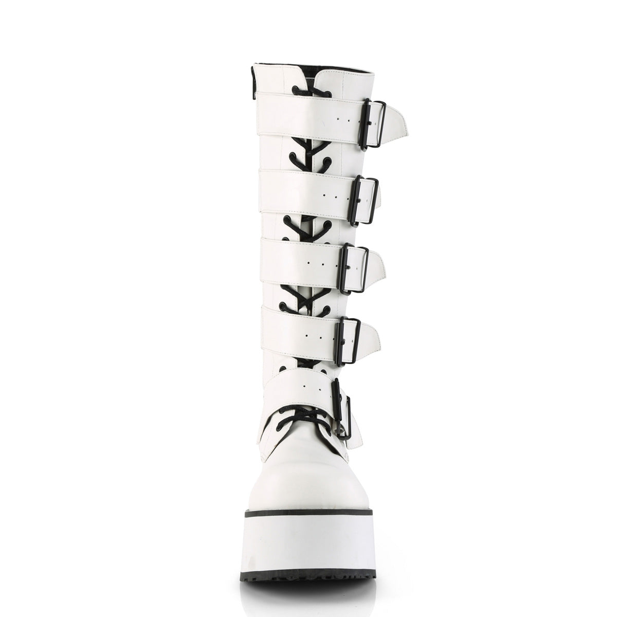 3 1/4" PF Goth Punk Pat Knee BT 5 Buckled W/ Zipper (Demonia TRA518/B)