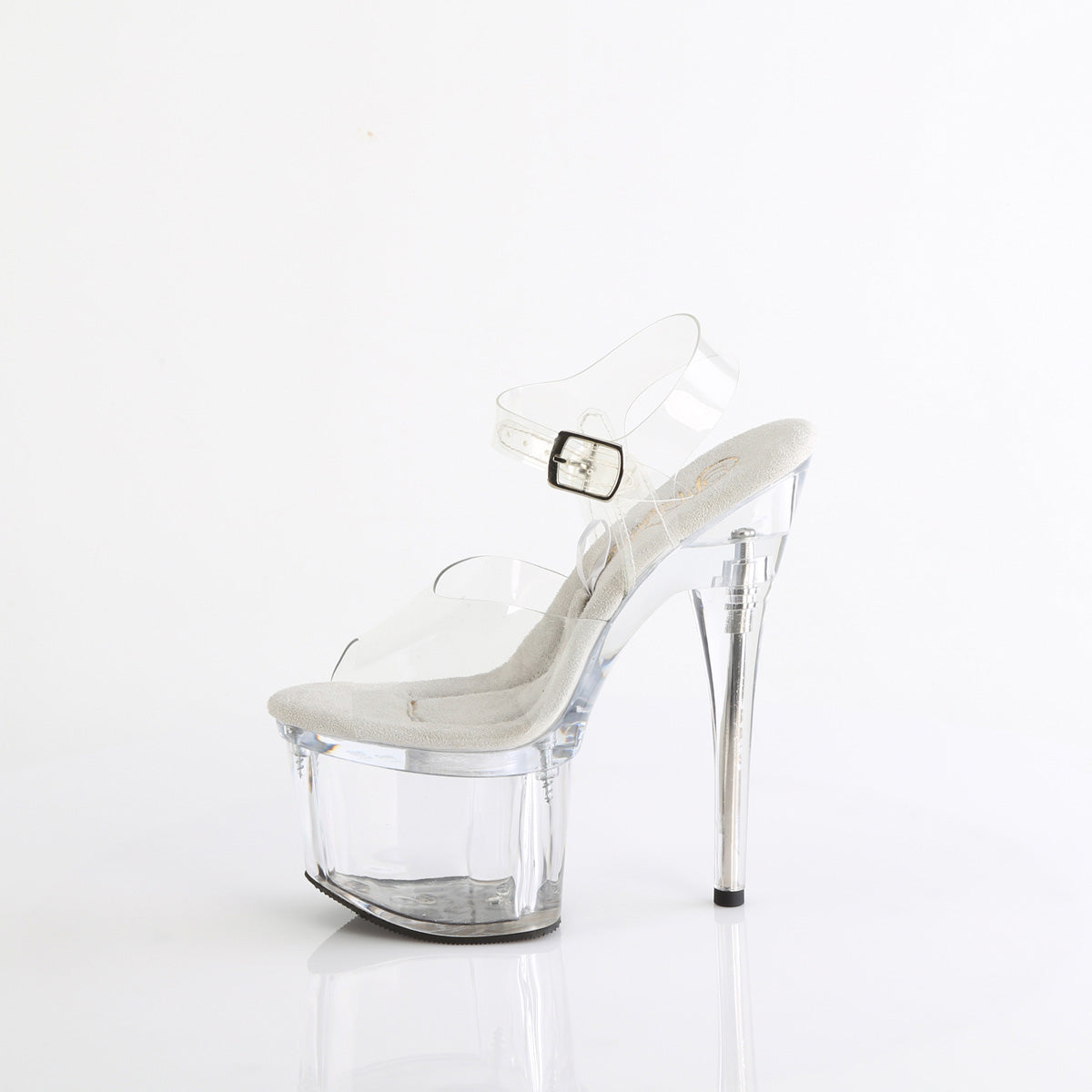 *7" Heel, 3 1/4" PF Ankle Strap Sandal w/Accessible COMPT (Pleaser TRE708EST/C/M)