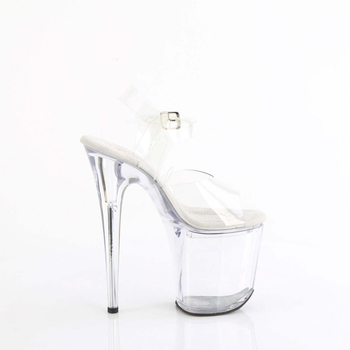 8" Heel, 4" PF Ankle Strap Sandal w/Accessible Compartment (Pleaser TRE808FLA/C/M)