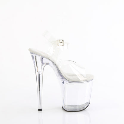 8" Heel, 4" PF Ankle Strap Sandal w/Accessible Compartment (Pleaser TRE808FLA/C/M)