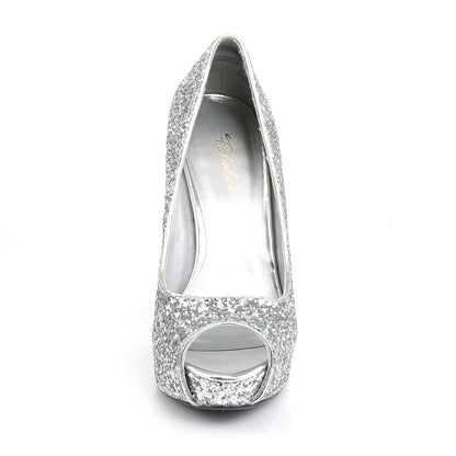*5" Heel, 1" PF Glitter Peep Toe Pump, 80's, New Wave (Fabulicious TWI18G/S)