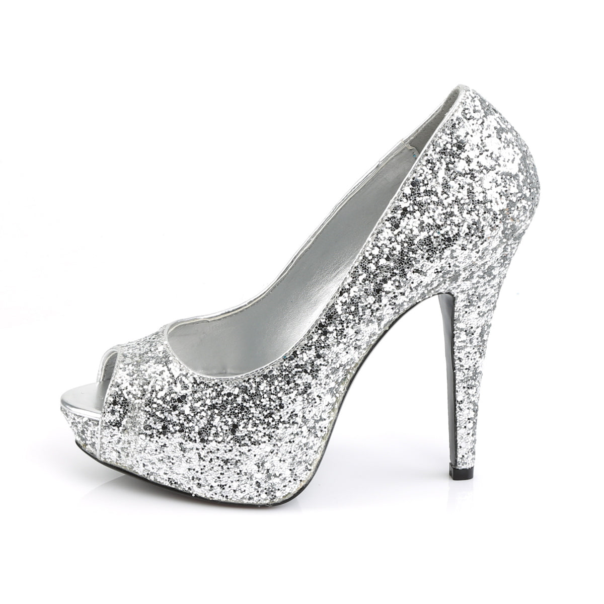 *5" Heel, 1" PF Glitter Peep Toe Pump, 80's, New Wave (Fabulicious TWI18G/S)