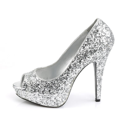 *5" Heel, 1" PF Glitter Peep Toe Pump, 80's, New Wave (Fabulicious TWI18G/S)