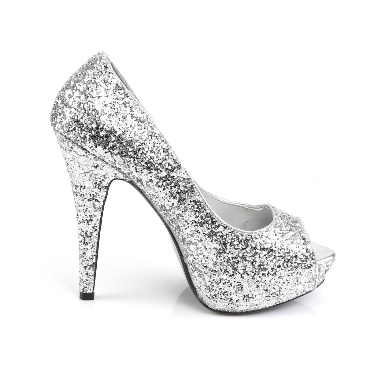 *5" Heel, 1" PF Glitter Peep Toe Pump, 80's, New Wave (Fabulicious TWI18G/S)