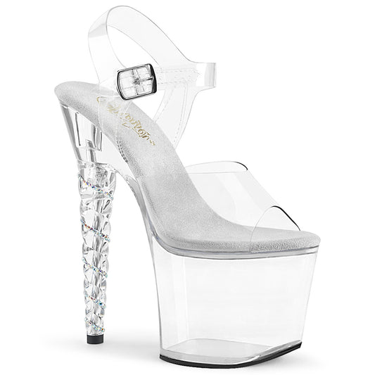 **7" Unicorn Heel, 3 1/4" PF Ankle Strap Sandal w/ RS Heel (Pleaser UNI708RSH/C/M)