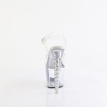 7" Unicorn Heel, 3 1/4" PF Ankle Strap Sandal w/RS Trucker G (Pleaser UNI708TGRS/C/M)