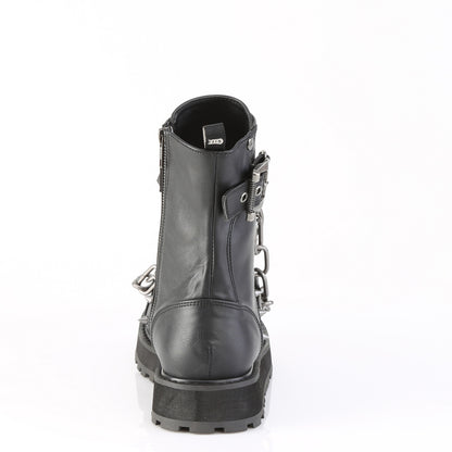 1 1/2" Platform Lace-Up Front Ankle Boot, Side Zip (Demonia VAL204/BVL)