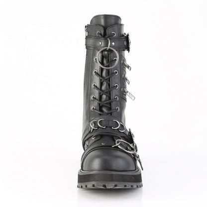 1 1/2" Platform Lace-Up Front Calf Boot, Side Zip (Demonia VAL240/BVL)