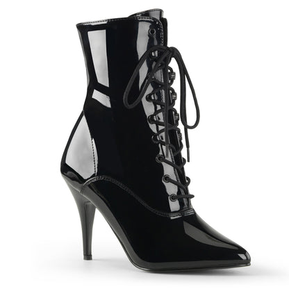 4" Lace-Up Ankle Boot, Side Zip (Pleaser VAN1020/B)
