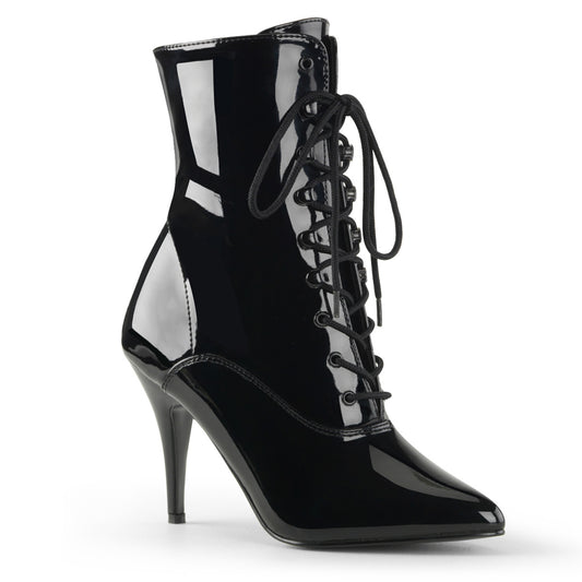 4" Lace-Up Ankle Boot, Side Zip (Pleaser VAN1020/B)