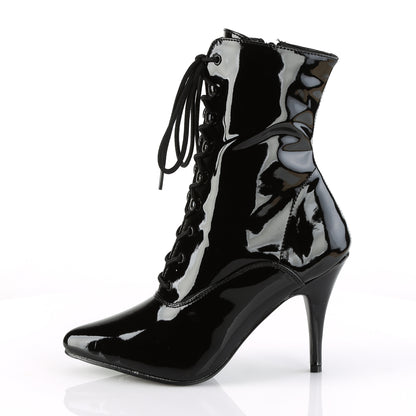 4" Lace-Up Ankle Boot, Side Zip (Pleaser VAN1020/B)