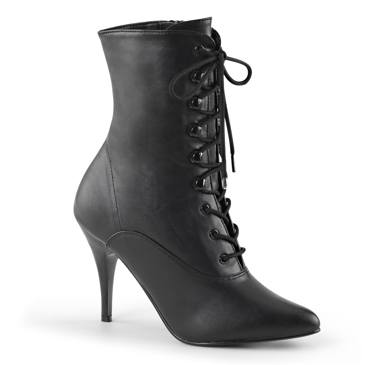 4" Lace-Up Ankle Boot, Side Zip (Pleaser VAN1020/B)