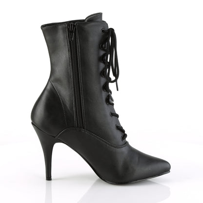 4" Lace-Up Ankle Boot, Side Zip (Pleaser VAN1020/B)