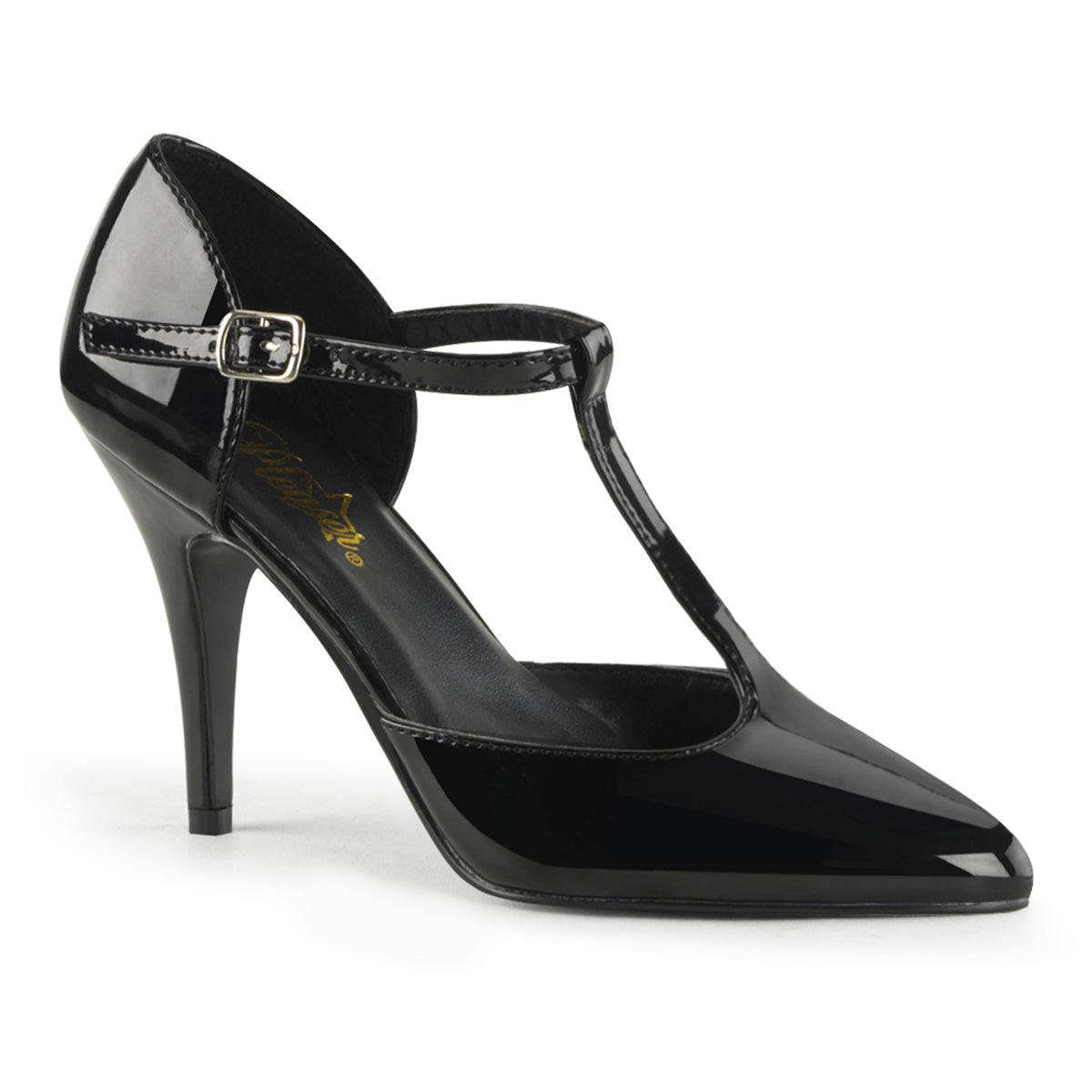 4" T-Strap D'Orsay Style Pump (Pleaser VAN415/B)