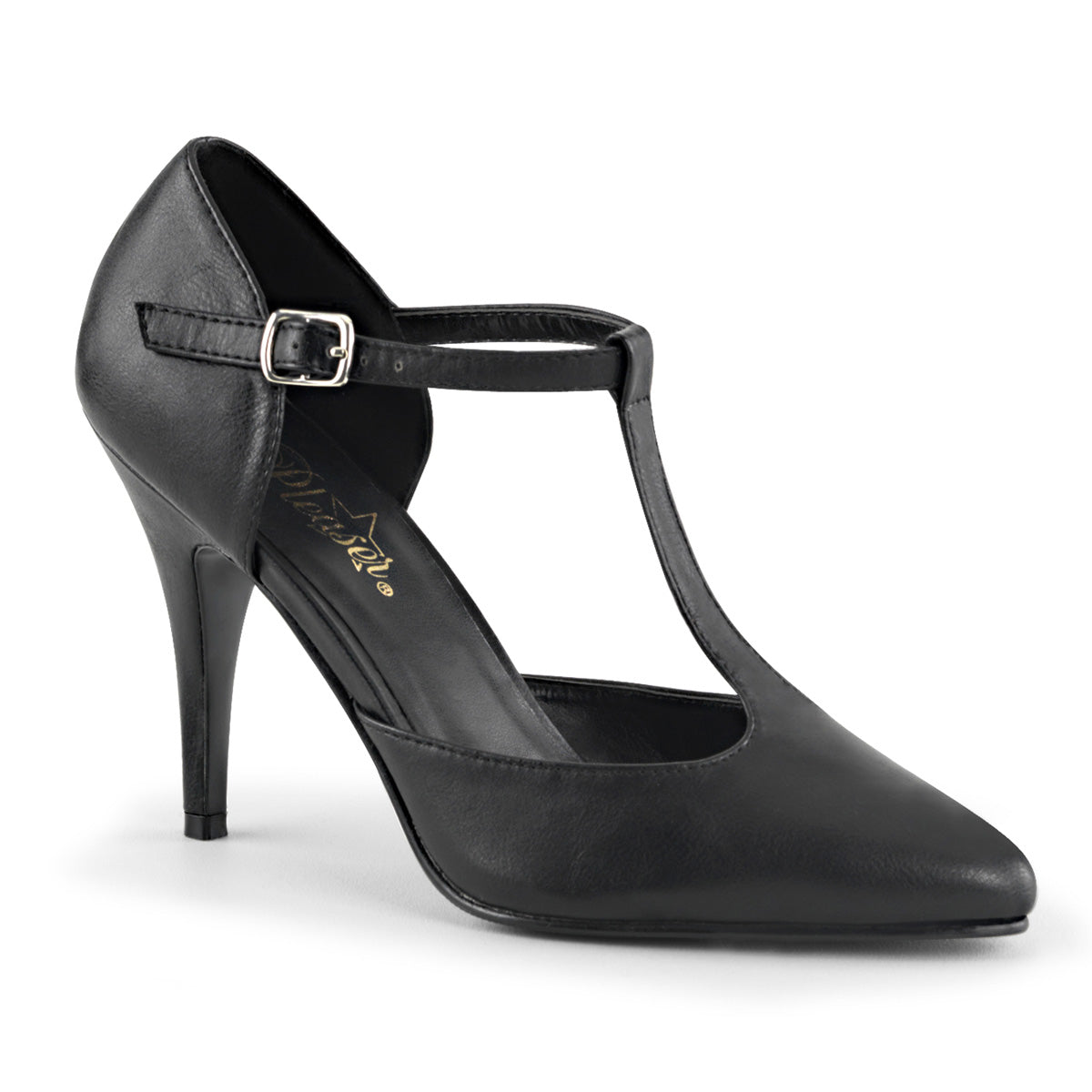 4" T-Strap D'Orsay Style Pump (Pleaser VAN415/B)