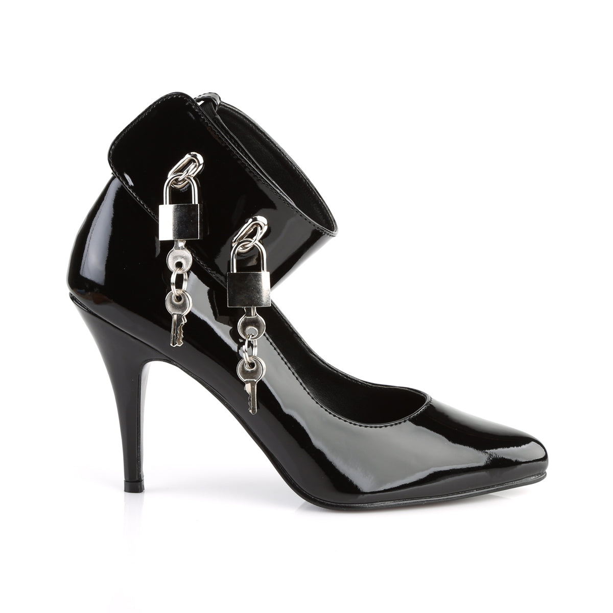 4" Pump W/ Locking Ankle Cuff & Padlocks (Pleaser VAN434/B)