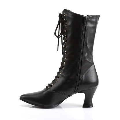 2 3/4" Heel Front Lace Up Mid Calf Boot w/Inner Side Zip (Funtasma VIC120/B/PU)