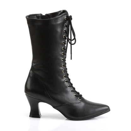 2 3/4" Heel Front Lace Up Mid Calf Boot w/Inner Side Zip (Funtasma VIC120/B/PU)