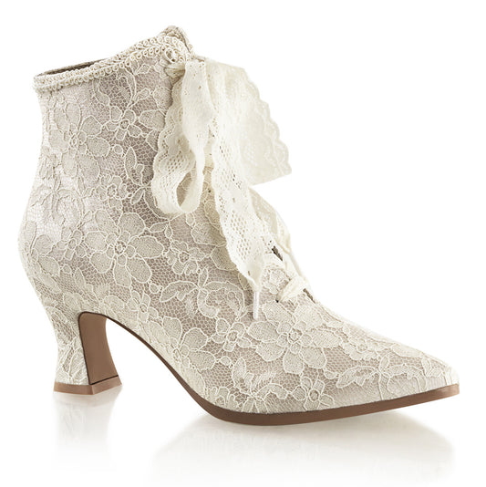 **2 3/4" Flaired Heel Lace Up Ankle Bootie w/Lace Overlay (Fabulicious VIC30/CHASA)