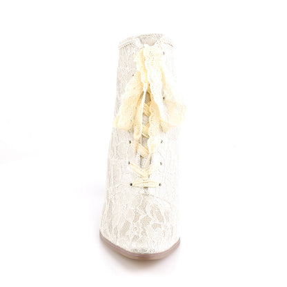 **2 3/4" Flaired Heel Lace Up Ankle Bootie w/Lace Overlay (Fabulicious VIC30/CHASA)